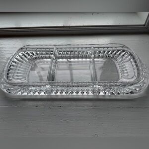 Gorham Crystal Relish / Vanity 3 part dish